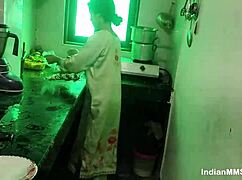 Indian Maid Hot Fucking In Kitchen While Cleaning Blowjob To Hot Sex