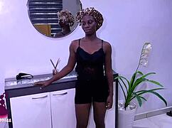 sexy ebony maid with small 18+ waist gets doggystyle and facial cum from horny boss