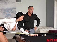 Bombastic Secretary Plays Billiard With Bosses In Hardcore 3some Double Penetration