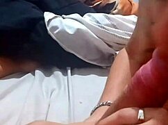 Big ass teen plays with stepdad's penis, making him nervous