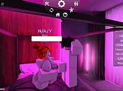 In roblox, the acorn-haired girl gets fucked hard