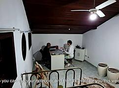 Student seduced by teacher in office, giving in to sex