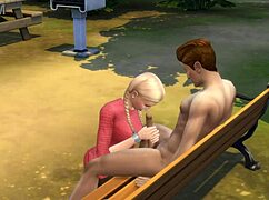 Dangerous blowjob in the park 😏