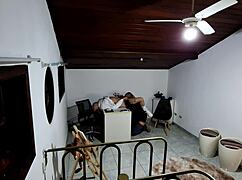 Student seduced by teacher in office, giving in to sex