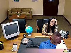 geeky asian secretary gives pro head for promotion