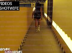 Kriss Hotwife Shows Off Big Ass In Hotel Corridor