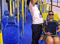 i cornered my tattooed neighbor on the bus and she gagged on my big cock