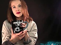 Your morning cup of humiliation with yoga housewife and femdom brunette