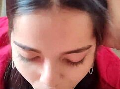 Emotional joy from Debora Prado's morning cock sucking.