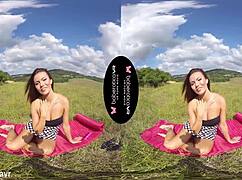 Vanessa Decker enjoys solo time in virtual reality.