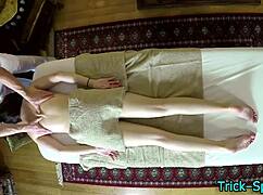 sexy brunette gets massaged in hidden cam session