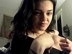 Hot girl shows her big tits and sexy boobs