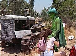 classic retro scene with big tits and cum on face