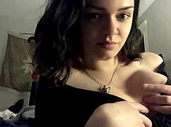 Hot girl shows her big tits and sexy boobs