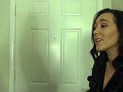 Brunette Uses Dildo To Drill Pussy!