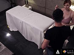 fantasy massage - hot babe valentina nappi gives a bj and handjob under the table during a massage