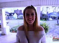 Blonde curvy Stacie fingered and sucks big cock.