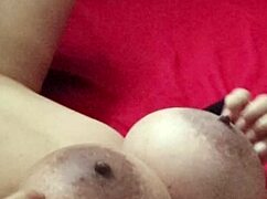 Huge natural tied tits bouncing while my boss bangs my fucking pussy hard