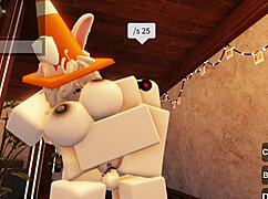 slutty traffic cone dominated in blowjob