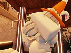 slutty traffic cone dominated in blowjob