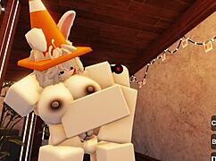 slutty traffic cone dominated in blowjob