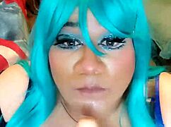 i'm a naughty bunny with big tits riding hard in cowgirl style, creampie cumshot on my ass, feeling so submissive and sexy as a shemale transsexual