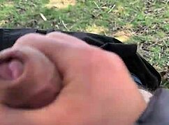 Dick Flash Lowering Pants Outdoors Waiting for Someone to See Huge Cock