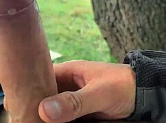 Dick Flash Lowering Pants Outdoors Waiting for Someone to See Huge Cock