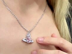 Asian girl feels nervous masturbating in elevator when someone enters