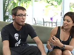 I watched a brunette mom licking and fucking by a boy