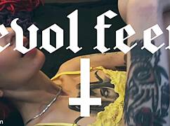 this bitch dominates with her pussy and feet, making you gag and lick