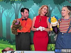 Blonde Milf & Teen Get Used on Sesame Street Set