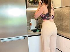 Stepson FUCKED Stepmom to Avoid Housework - Russian Amateur with Conversations!