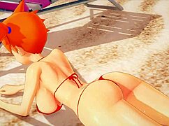 Misty Gets Triple Penetration on Beach