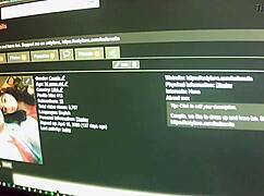 gf gets down in front of the desk, ready for action.