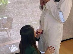 Wife jerks my cock right after I get home from work