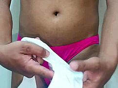 Masturbating in erotic panties, a tempting sight