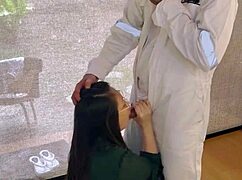 Wife jerks my cock right after I get home from work