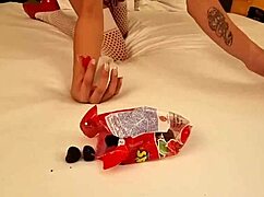 Hard double penetration with the skinny girl addicted to big black cock!