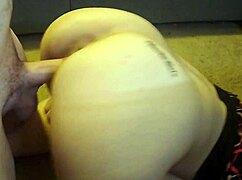 gf gets down in front of the desk, ready for action.