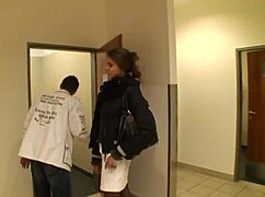 In the mall baths, the whore gets anal blowjob and cumshot