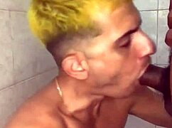 Grindr cruising big black cock blowjob from muscular guy