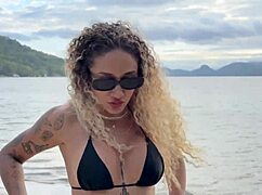 Black couple picks up stranger for bisexual adventures at home