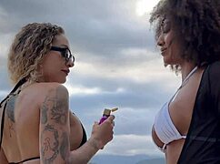 Black couple picks up stranger for bisexual adventures at home