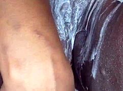 black milf shaves wet pussy fully