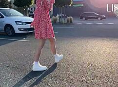 Hot latina woman flashes and masturbates on crowded bus