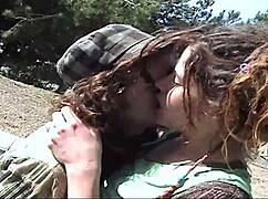 Me and horny grunge couple screwed in park