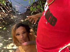 Having a quickie at the beach with monster cock