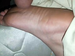 Cum shot on feet surprises