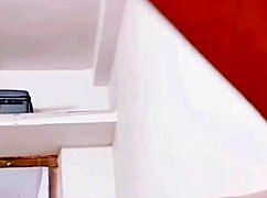 Beard gay attempts to drink own cum upside-down with handjob